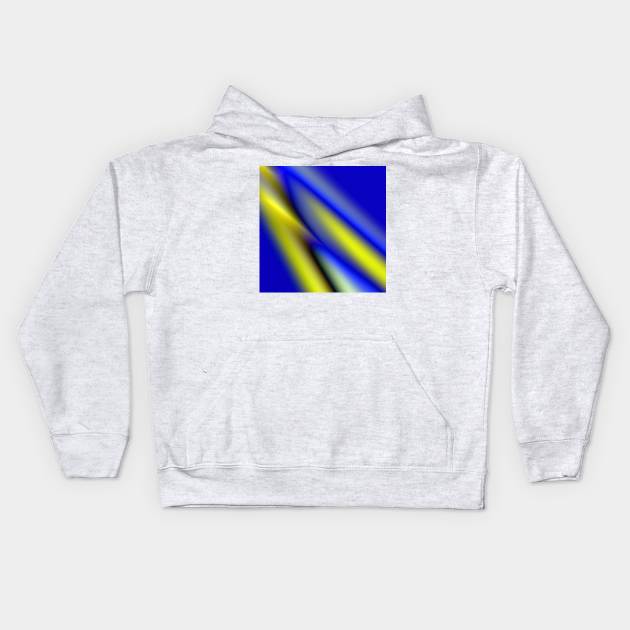 Blue yellow black abstract art Kids Hoodie by Artistic_st